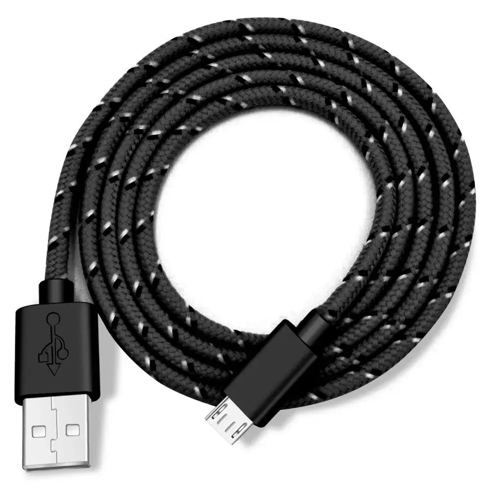 Cable micro USB de 1 m, 2 m y 3 m, cable de carga USB para sincronización de datos para teléfonos Samsung, Huawei, Xiaomi, HTC y Android, cables micro USB trenzados de nailon