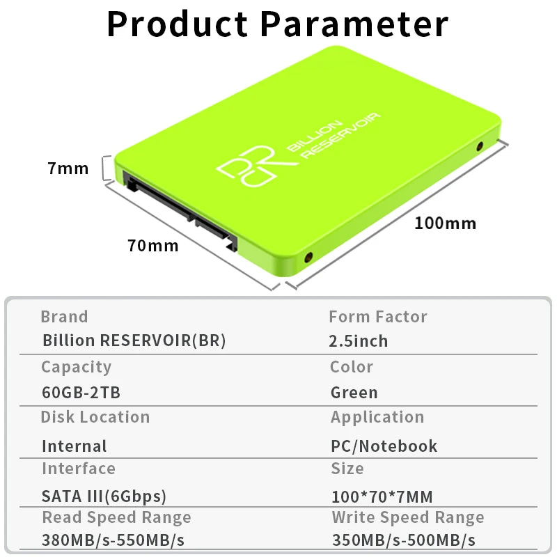 BR SSD Solid State Drive 2.5" SATA3 120GB 128GB Internal Hard Drive Disk 2.5 SATA3 256GB 512GB memory disk 1TB 2TB for Laptop PC