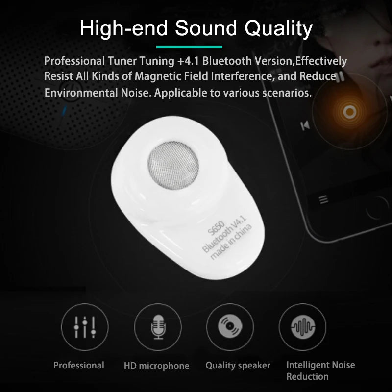 Mini Unsichtbarer Ture Drahtloser Kopfhörer Geräuschunterdrückung Bluetooth-Kopfhörer Freisprecheinrichtung Stereo-Headset TWS Ohrhörer Mit Mikrofon