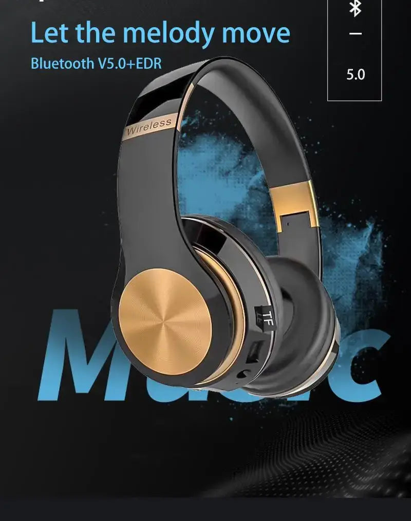 Bluetooth 5.0 Gaming Headphones Blutooth T5 Music Foldable Earphone Bluetooth Wireless Earphones For Phone Wired Headset Gamer