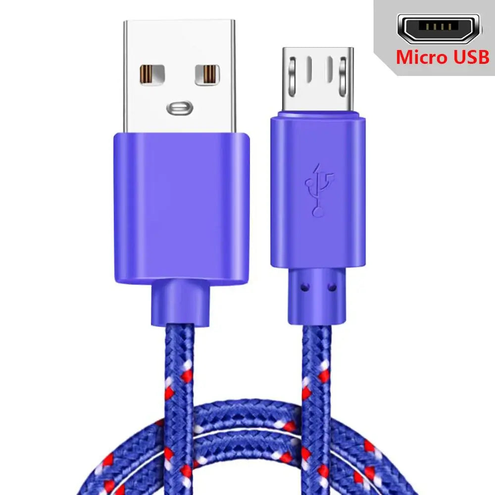 Cable micro USB de 1 m, 2 m y 3 m, cable de carga USB para sincronización de datos para teléfonos Samsung, Huawei, Xiaomi, HTC y Android, cables micro USB trenzados de nailon