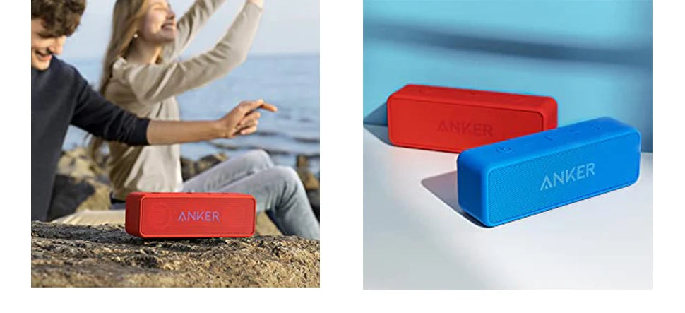 Anker Soundcore 2 Tragbarer kabelloser Bluetooth-Lautsprecher Besserer Bass 24 Stunden Spielzeit 20 m Bluetooth-Reichweite IPX7-Wasserbeständigkeit