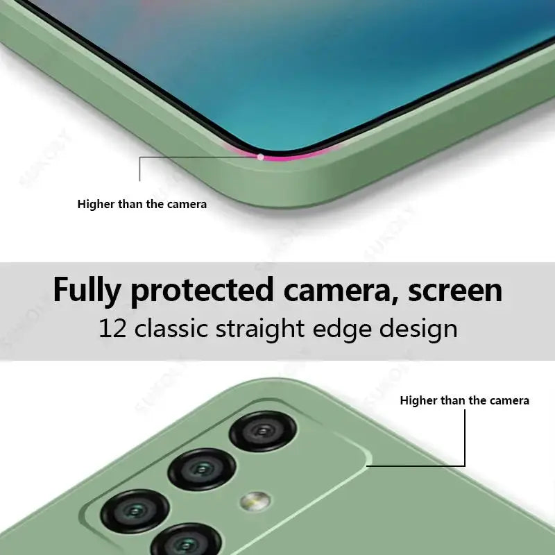 Liquid TPU Silicone Case For Samsung Galaxy S24 Ultra S23 S22 Ultra S23 S21 FE A52 A54 A53 A51 A55 5G Camera Protect Soft Cover