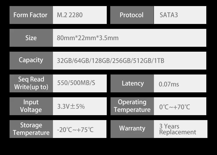 OSCOO M2 2280 SSD M.2 SATA NGFF SSD Hard Disk TLC Flash Memory 64GB 128GB 256GB 512GB HDD disco duro for Desktop Laptop