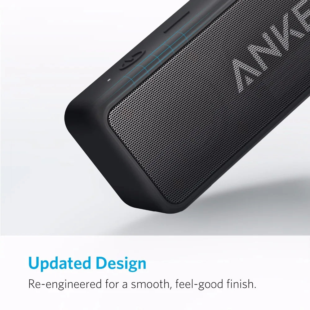 Anker Soundcore 2 Tragbarer kabelloser Bluetooth-Lautsprecher Besserer Bass 24 Stunden Spielzeit 20 m Bluetooth-Reichweite IPX7-Wasserbeständigkeit