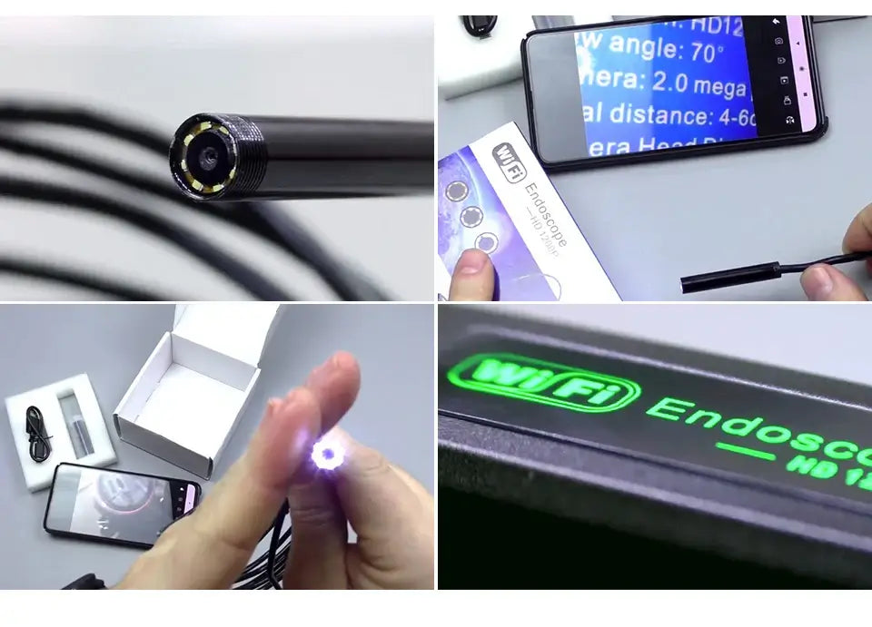 KERUI 1200P WiFi Endoscope Waterproof Inspection Snake Mini Camera USB Borescope for Car for Iphone & Android Smartphone