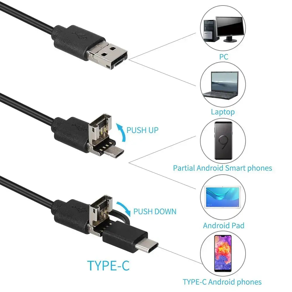 New 8.0mm Endoscope Camera 1080P HD USB Endoscope with 8 LED 1/2/5M Cable Waterproof Inspection Borescope for Android PC