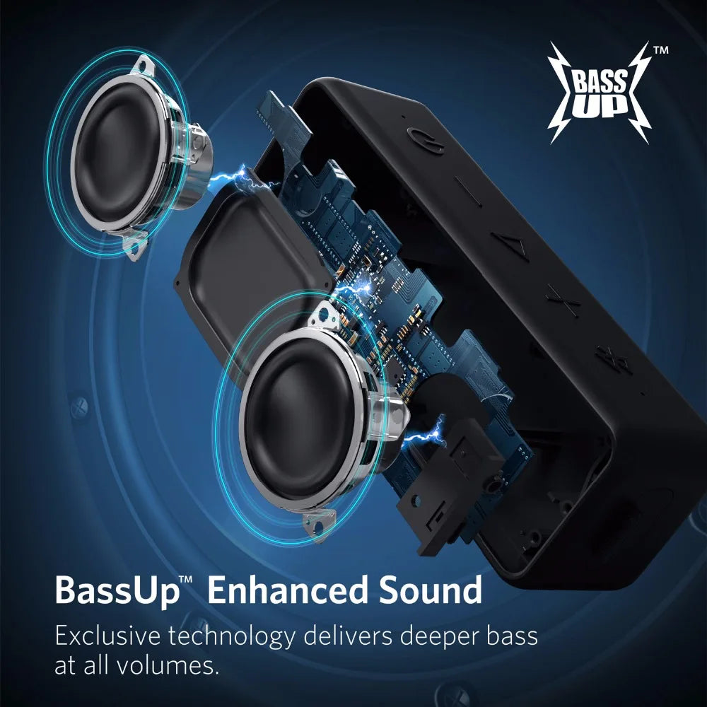 Anker Soundcore 2 Tragbarer kabelloser Bluetooth-Lautsprecher Besserer Bass 24 Stunden Spielzeit 20 m Bluetooth-Reichweite IPX7-Wasserbeständigkeit