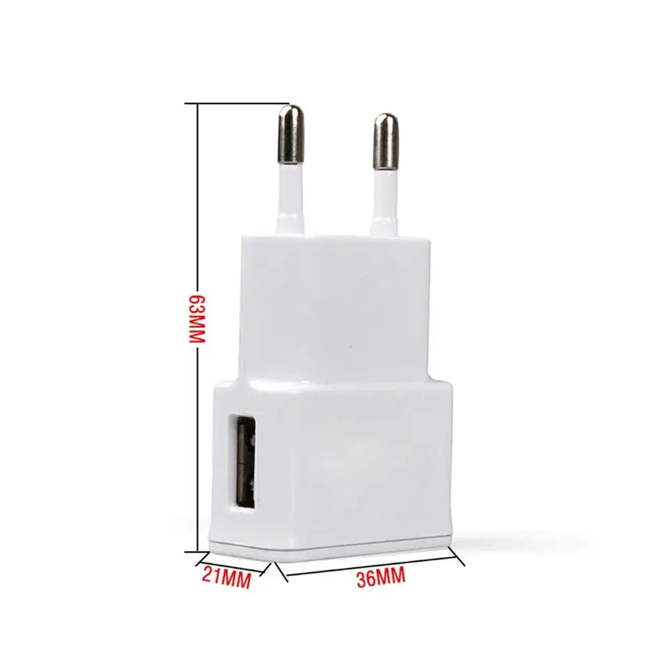 EU Plug 1 Port USB Mobile Phone Charger Universal Travel Wall Chargers Black/White Charging Adapter For Iphones 13 Pro Samsung