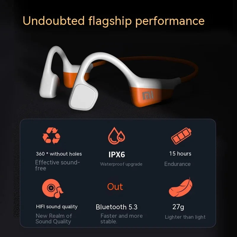 XIAOMI Mijia A20 Knochenleitungs-Nackenbügel-Kopfhörer Drahtlose Bluetooth-Kopfhörer Sport-Over-Ear-Headset mit Mikrofon Stereo-Ohrhörer