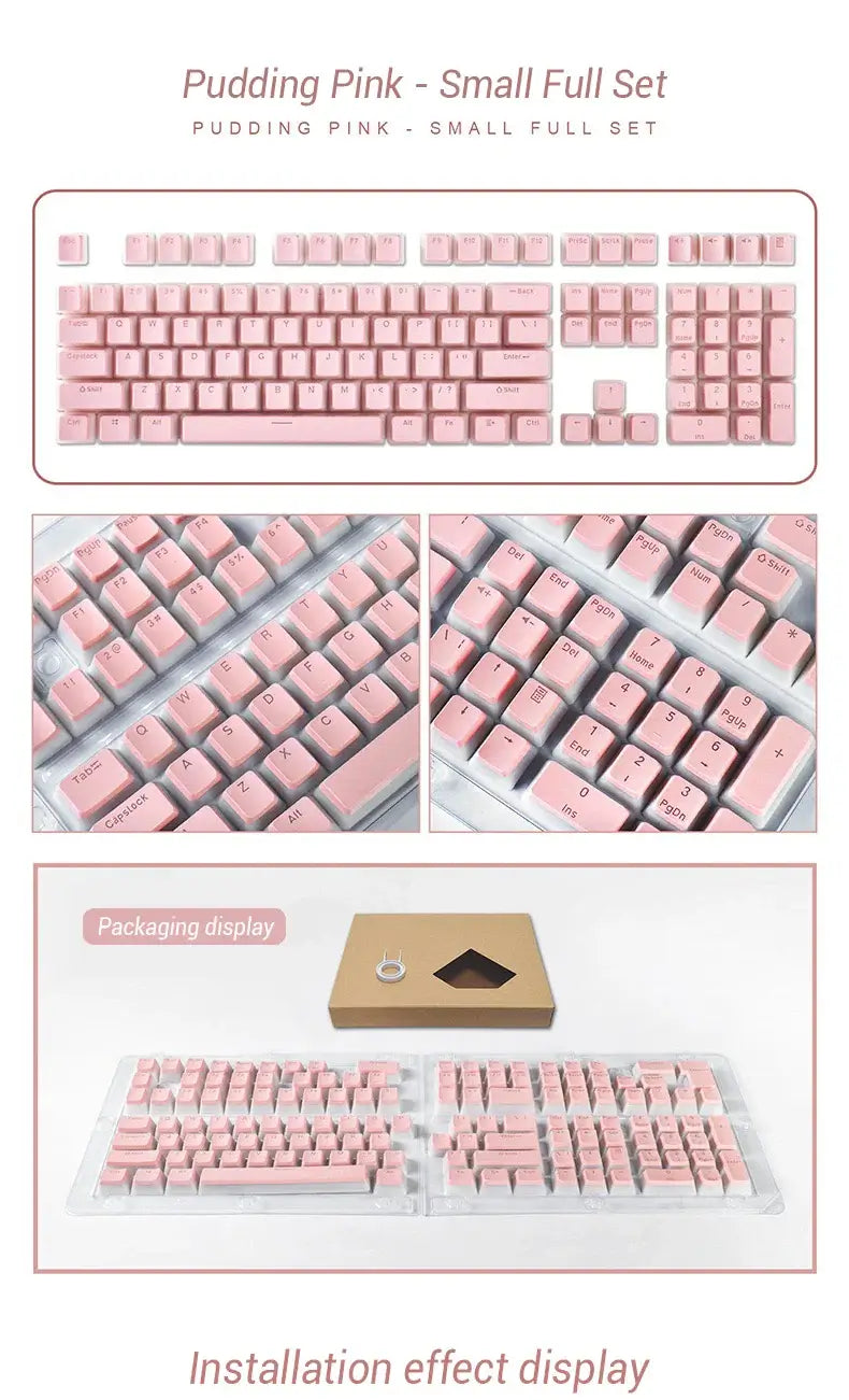 129 Keys Pudding Keycaps OEM Profile PBT Double Shot Keycap For Mx Switch Mechanical Keyboard ISO Layout RGB backlit Key Caps