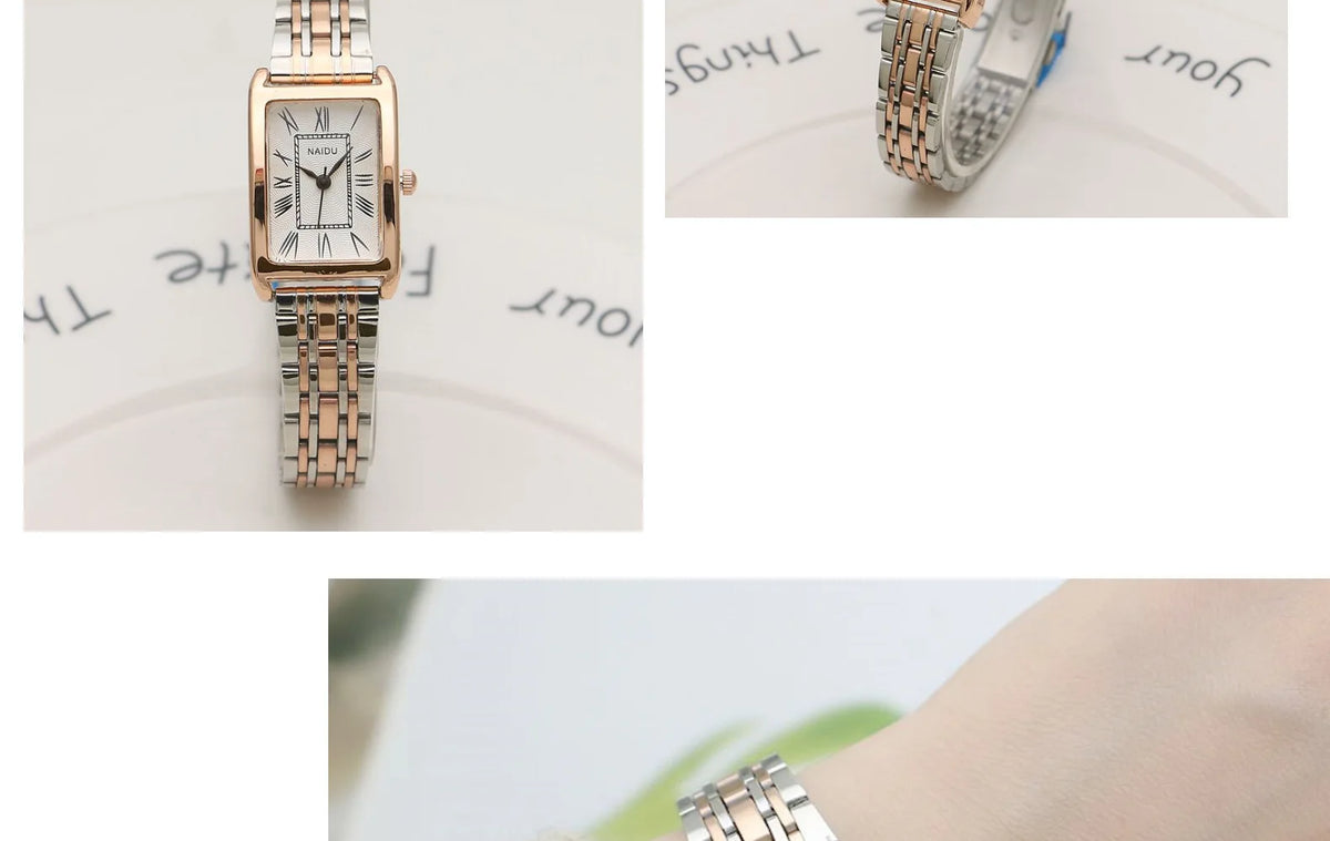 Watches for Women Rectangular Roman Scale Ladies Steel Strap Watch Fashion Trend Thin Strap Quartz Wristwatches Relogio Feminino