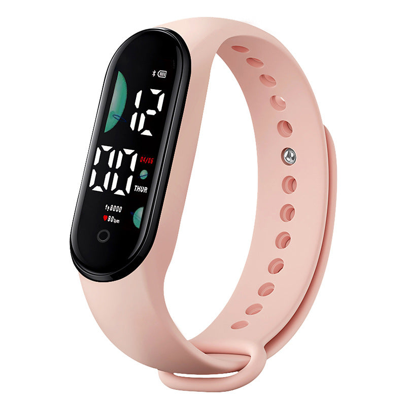 Reloj deportivo electrónico LED digital para mujer, reloj de pulsera de silicona sencillo e informal, resistente al agua