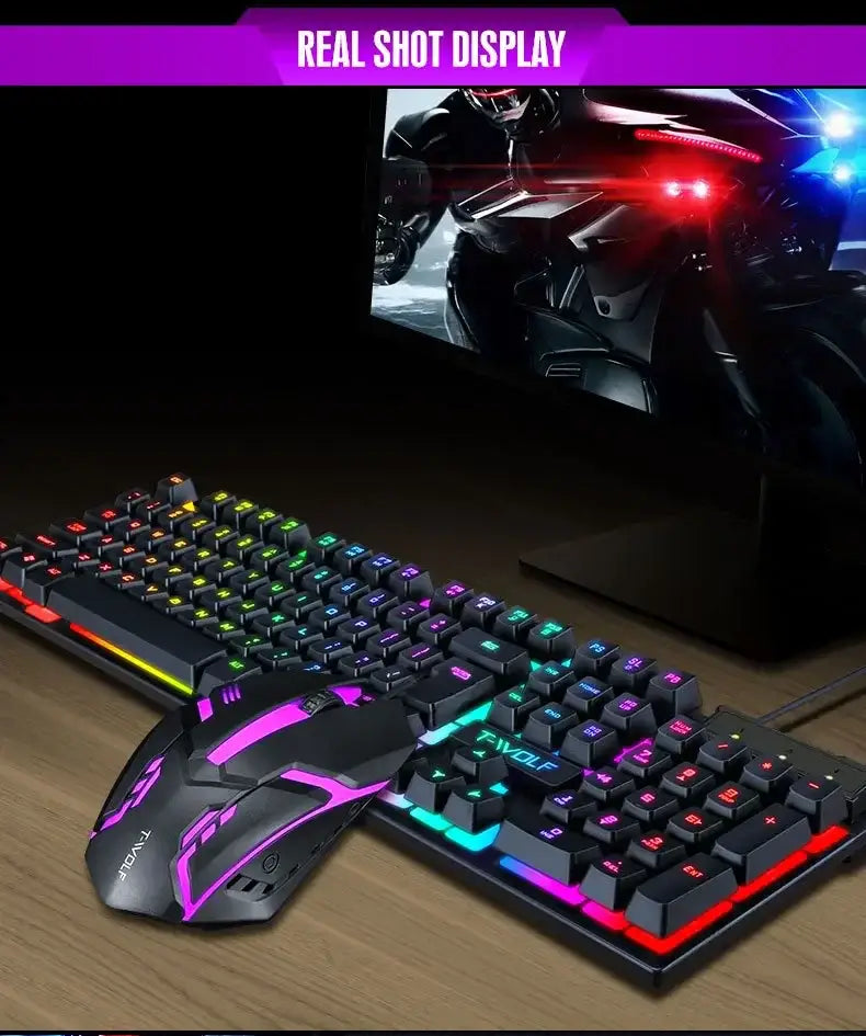 Gaming Keyboard Gamer Keyboard with Backlight USB RGB 104 Rubber Keycaps Wired Ergonomic Russian Keyboard for PC Laptop