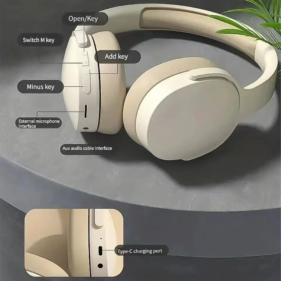 Auriculares inalámbricos Bluetooth P2961 con diadema, estéreo HIFI, auténticos auriculares deportivos con reproductor de música TF/AUX y micrófono, regalos