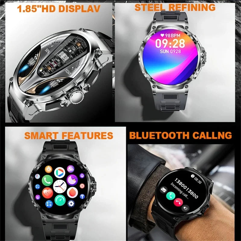 Neuer 1,85-Zoll-HD-Bildschirm für die Samsung Galaxy Watch 6, Bluetooth-Anruf-Smartwatch, 710 mAh, Gesundheitsmonitor, Sportmodi für Herren, Smartwatch