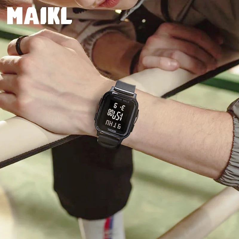 MAIKL Fashion Sports Mens Watch Waterproof Countdown Electronic Back Light Digital Wristwatches for Men Clock Reloj Hombre