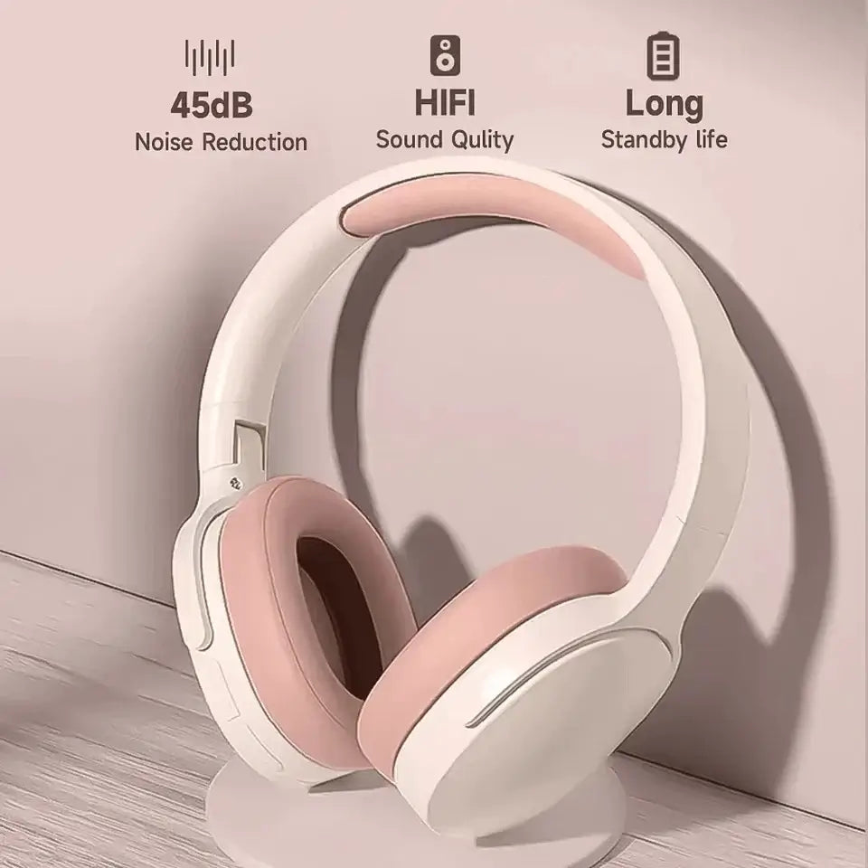 Auriculares inalámbricos Bluetooth P2961 con diadema, estéreo HIFI, auténticos auriculares deportivos con reproductor de música TF/AUX y micrófono, regalos