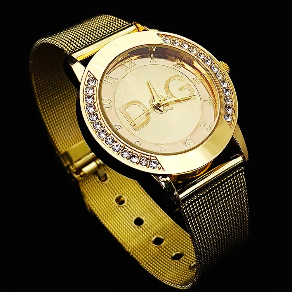 2022 Hot Sale European Fashion Watch Women Luxury Brand DQG Quartz Watch Reloj Mujer Casual Stainless Steel Ladies Clock