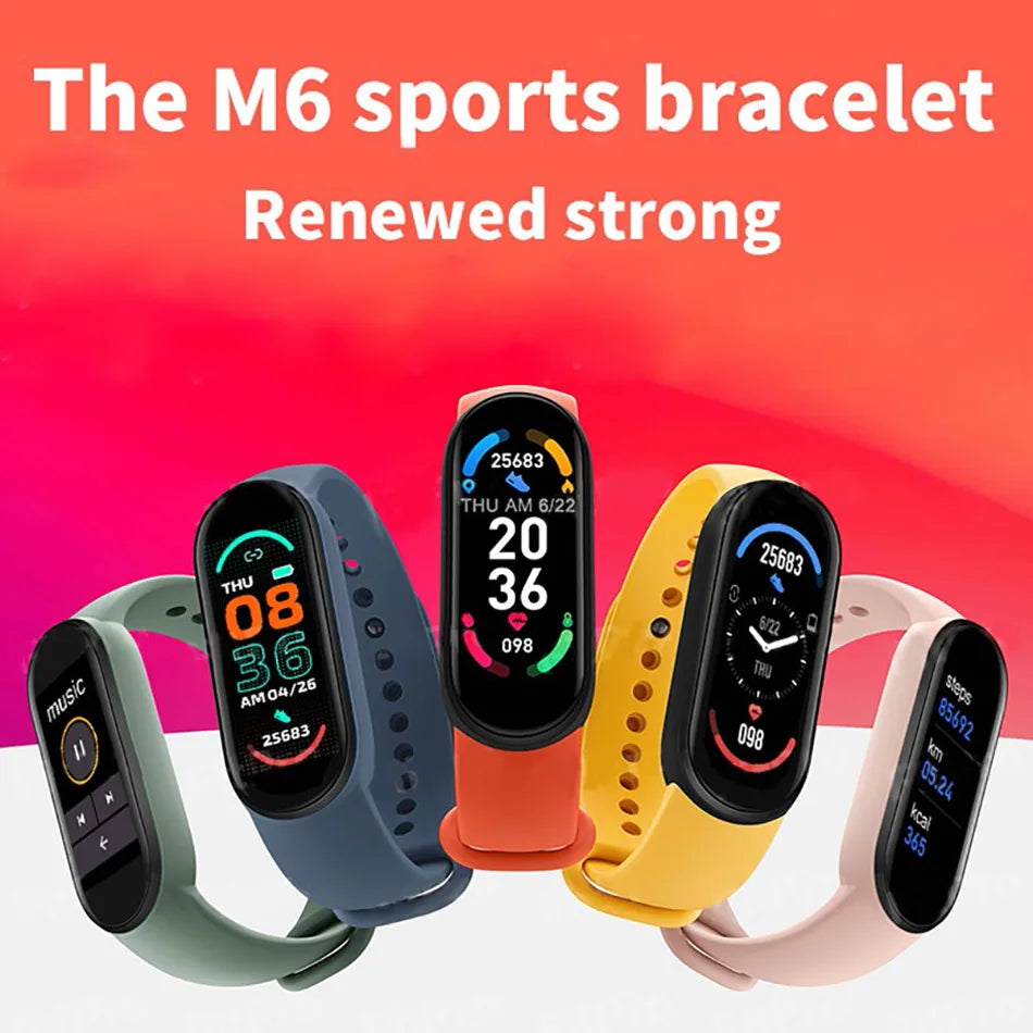 M6 Smart Watch Männer Frauen Fitness Smart Armband Sport Band Herzfrequenz Blutdruckmessgerät Wasserdichte Multifunktionsuhren