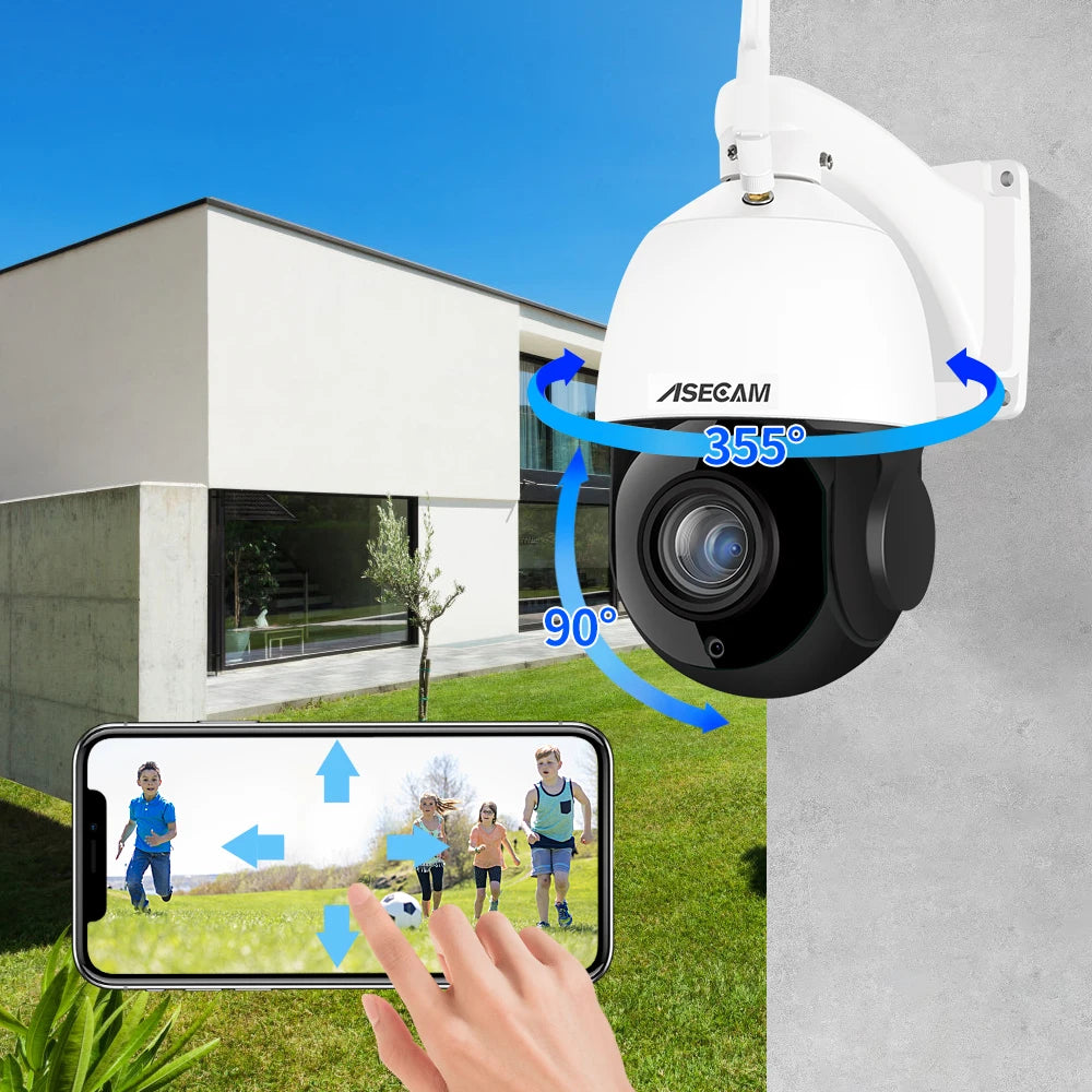 Cámara IP PTZ 4K de 8 MP con wifi y zoom óptico de 30X para exteriores, seguimiento de personas y vehículos con inteligencia artificial, POE, Onvif, CCTV, audio, vigilancia con domo de alta velocidad