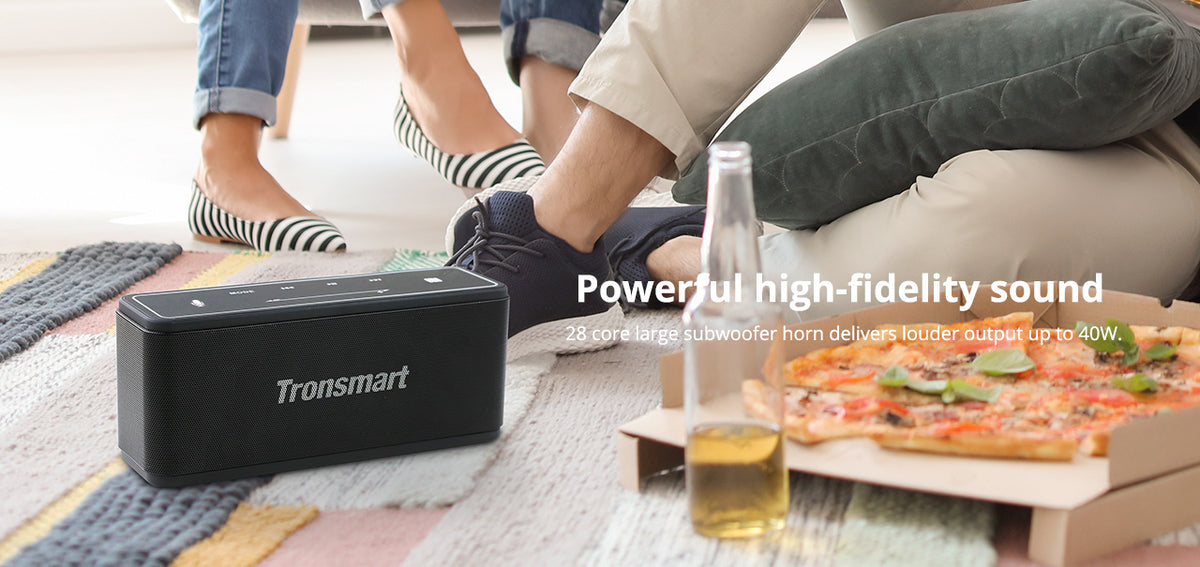 Original Tronsmart Mega Bluetooth-Lautsprecher, 40 W, tragbarer Lautsprecher mit Touch-Control-Soundbar, unterstützt Sprachassistent, NFC, MicroSD