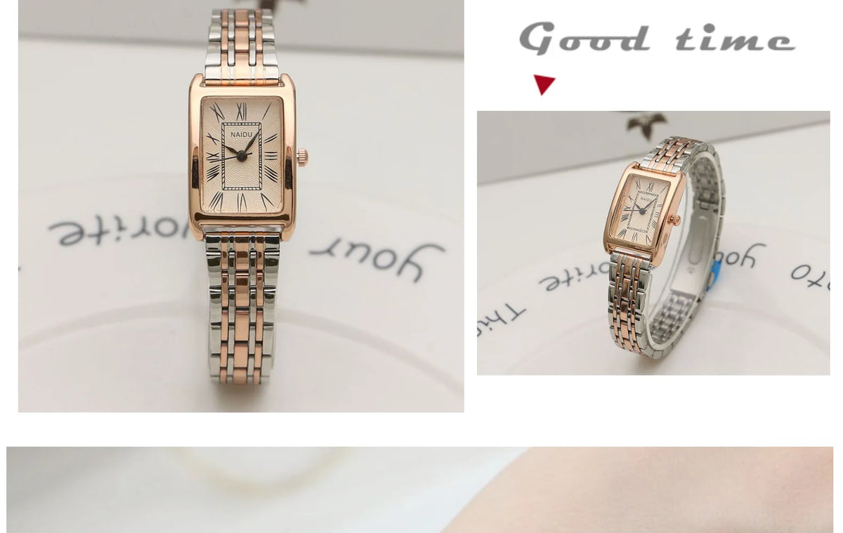 Watches for Women Rectangular Roman Scale Ladies Steel Strap Watch Fashion Trend Thin Strap Quartz Wristwatches Relogio Feminino