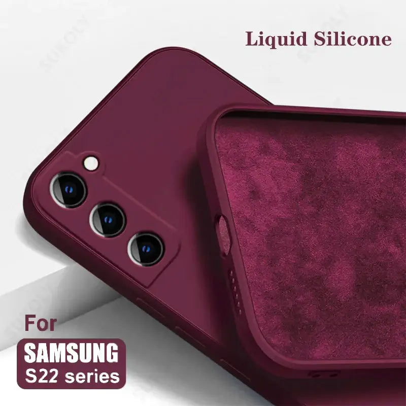 Liquid TPU Silicone Case For Samsung Galaxy S24 Ultra S23 S22 Ultra S23 S21 FE A52 A54 A53 A51 A55 5G Camera Protect Soft Cover