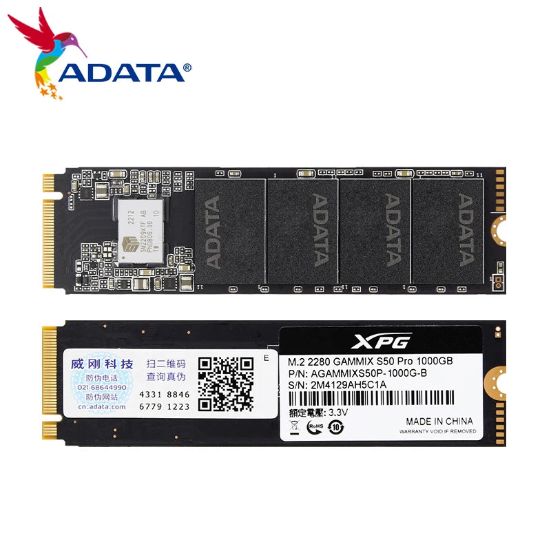 ADATA XPG GAMMIX S50 PRO SSD NVMe M2 PCIe Gen4x4 M.2 2280 Solid State Drive 500G 1TB Internal Hard disk 3D NAND Flash Hard Drive