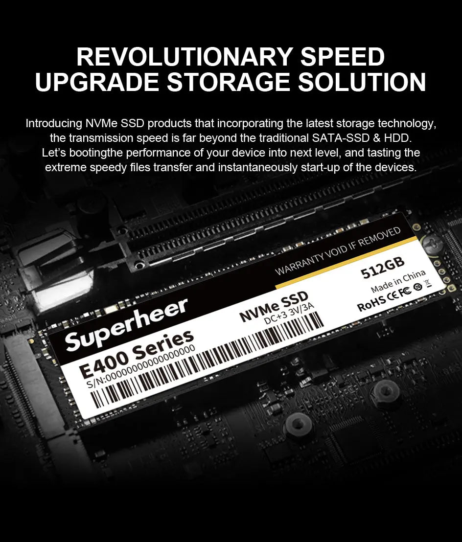 M2 SSD NVMe 256GB 128GB 512GB SUPERHEER M.2 PCIe 3.0 1TB Hard Drive 2280 Internal Solid State Disk for Laptop Desktop