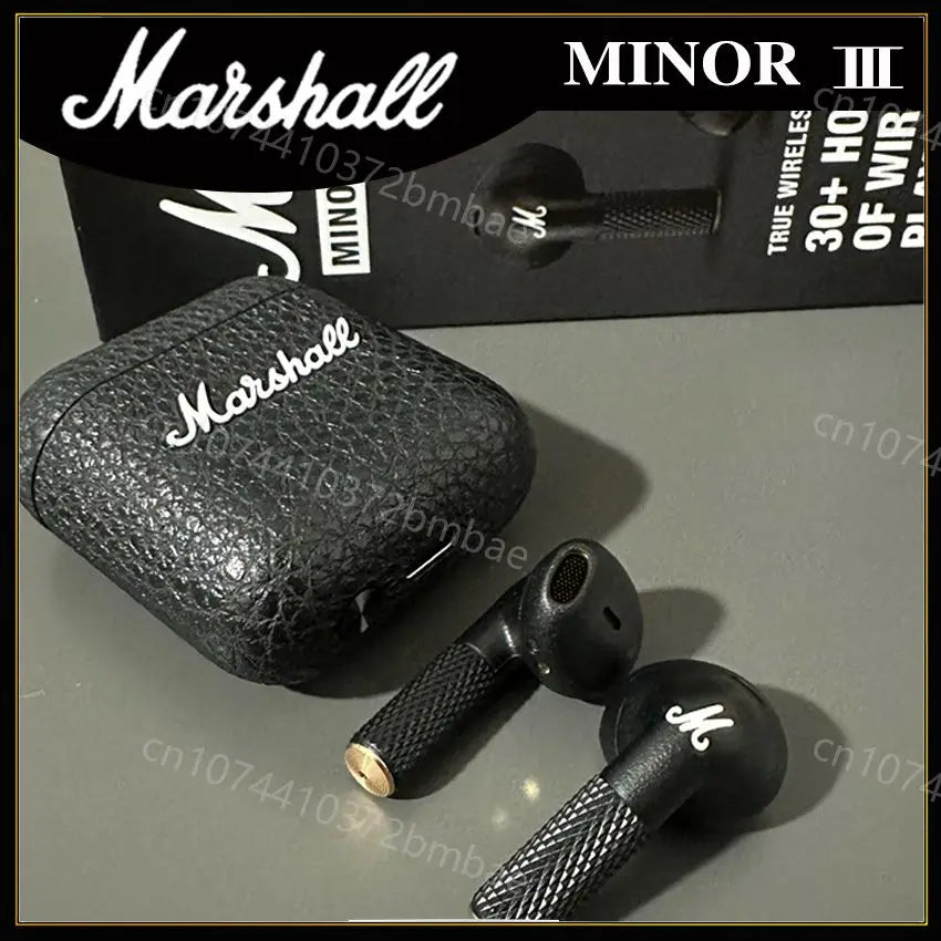 Marshall MINOR III Portable Wireless Headphones HIFI Sound Bluetooth Earphone with Charging Case Sport Semi-In-Ear Headphone