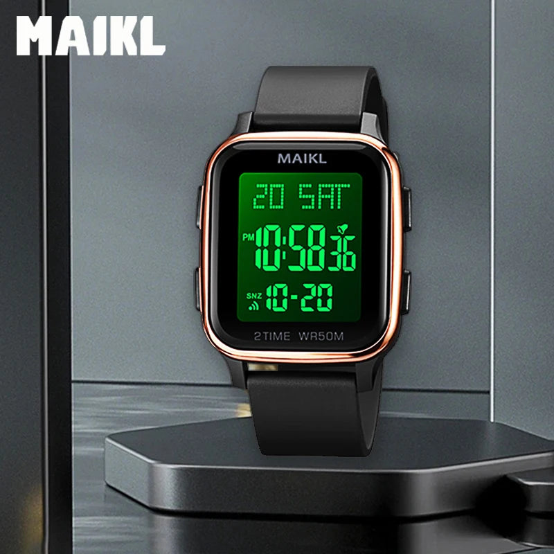 MAIKL Fashion Sports Mens Watch Waterproof Countdown Electronic Back Light Digital Wristwatches for Men Clock Reloj Hombre