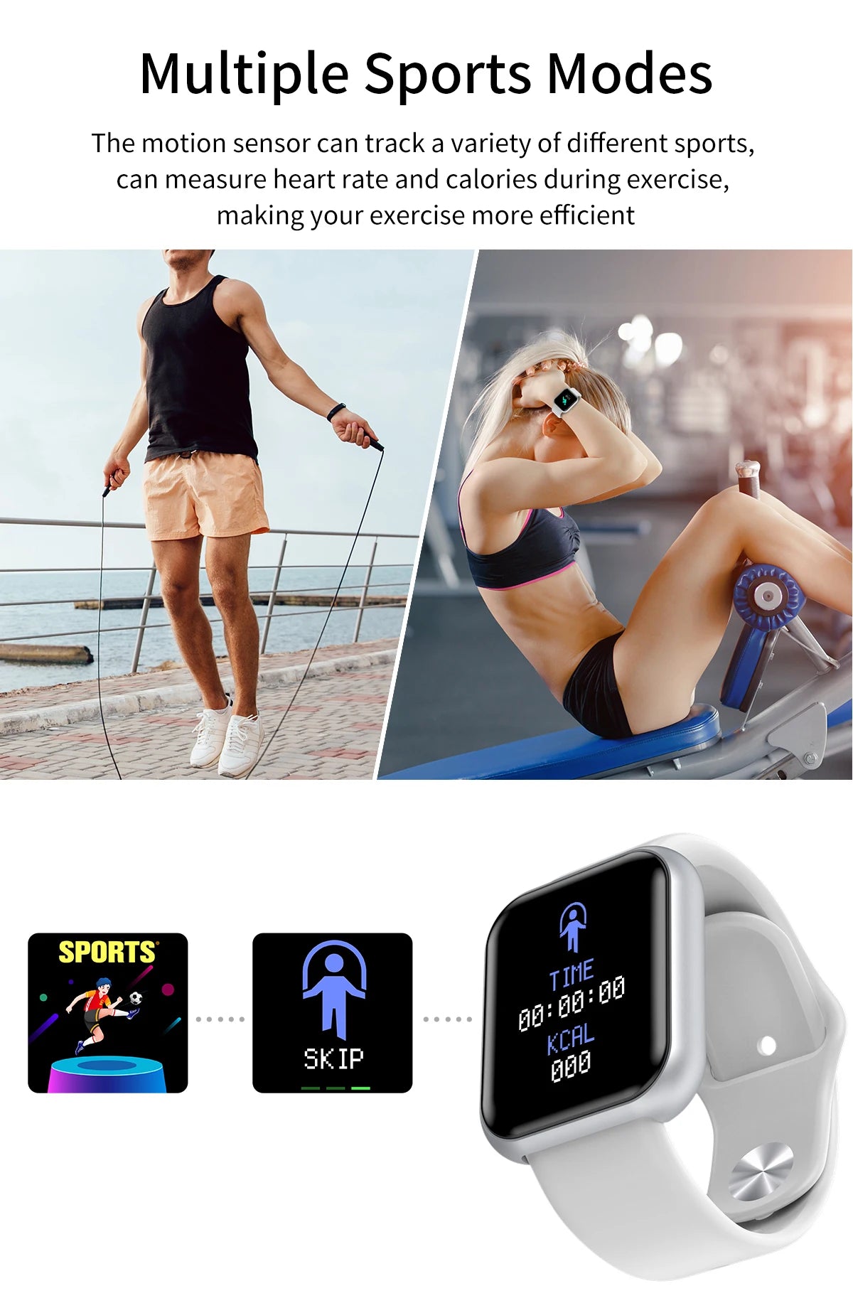 D20 Smart Watch Sport Fitness Tracker Pedometer Smartwatch for Men Women Digital Wristwatch Y68 Pro6 Gift