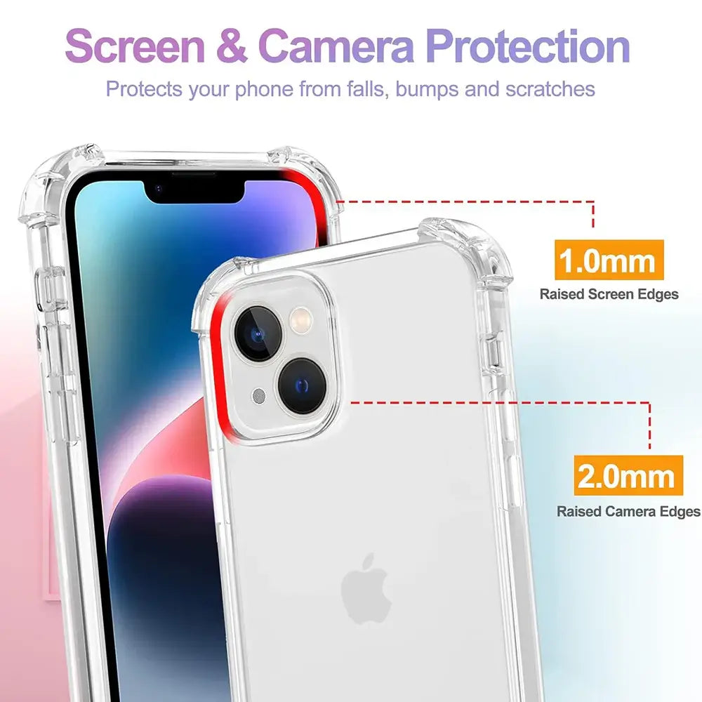 Shockproof Case For iPhone 15 14 13 12 11 Pro Max Ultra Thin Silicone Soft Clear Case For Apple 13 12 Mini 15 14 Plus Cover 11