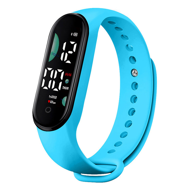 Reloj deportivo electrónico LED digital para mujer, reloj de pulsera de silicona sencillo e informal, resistente al agua