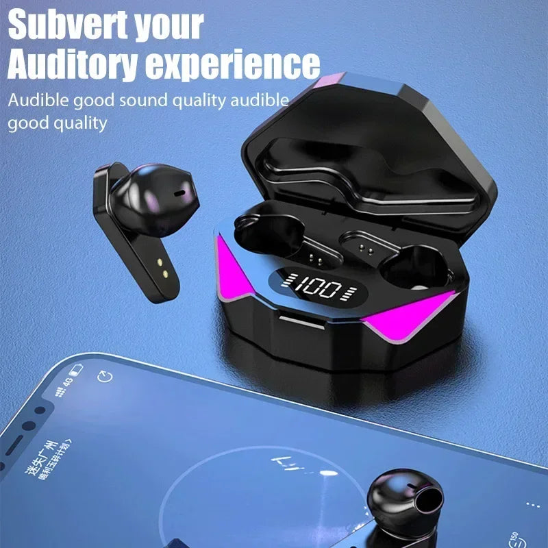 Auriculares inalámbricos para gamers AIR X15 con Bluetooth, nuevos auriculares con baja latencia de 65 ms, auriculares para gamers con micrófono y manos libres