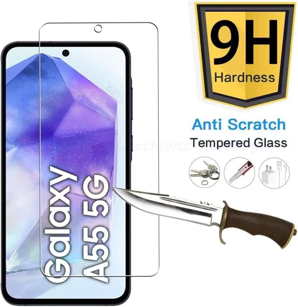 2/4 piezas de vidrio templado 10D para Samsung Galaxy A55 A55 5G, película protectora de pantalla de vidrio