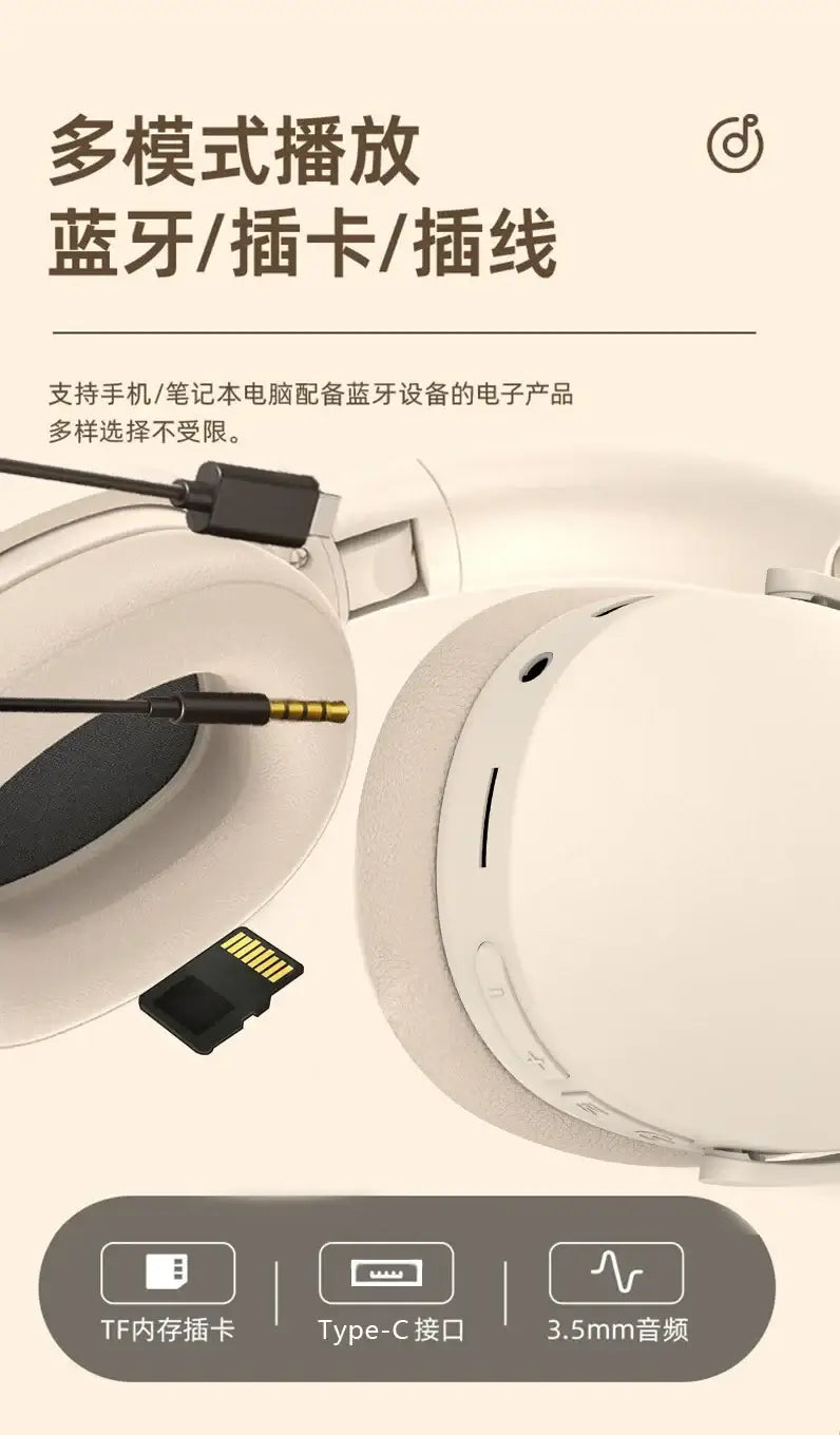 Original Xiaomi Wireless Headphones showcasing type-C and 3.5mm connectors for versatile audio connections.