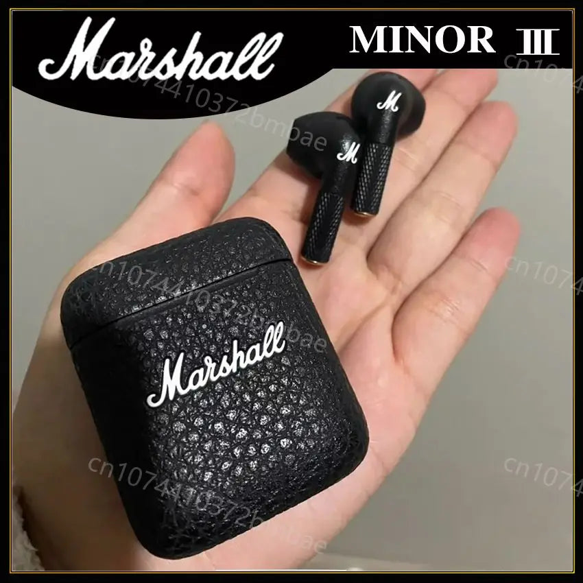 Marshall MINOR III Portable Wireless Headphones HIFI Sound Bluetooth Earphone with Charging Case Sport Semi-In-Ear Headphone