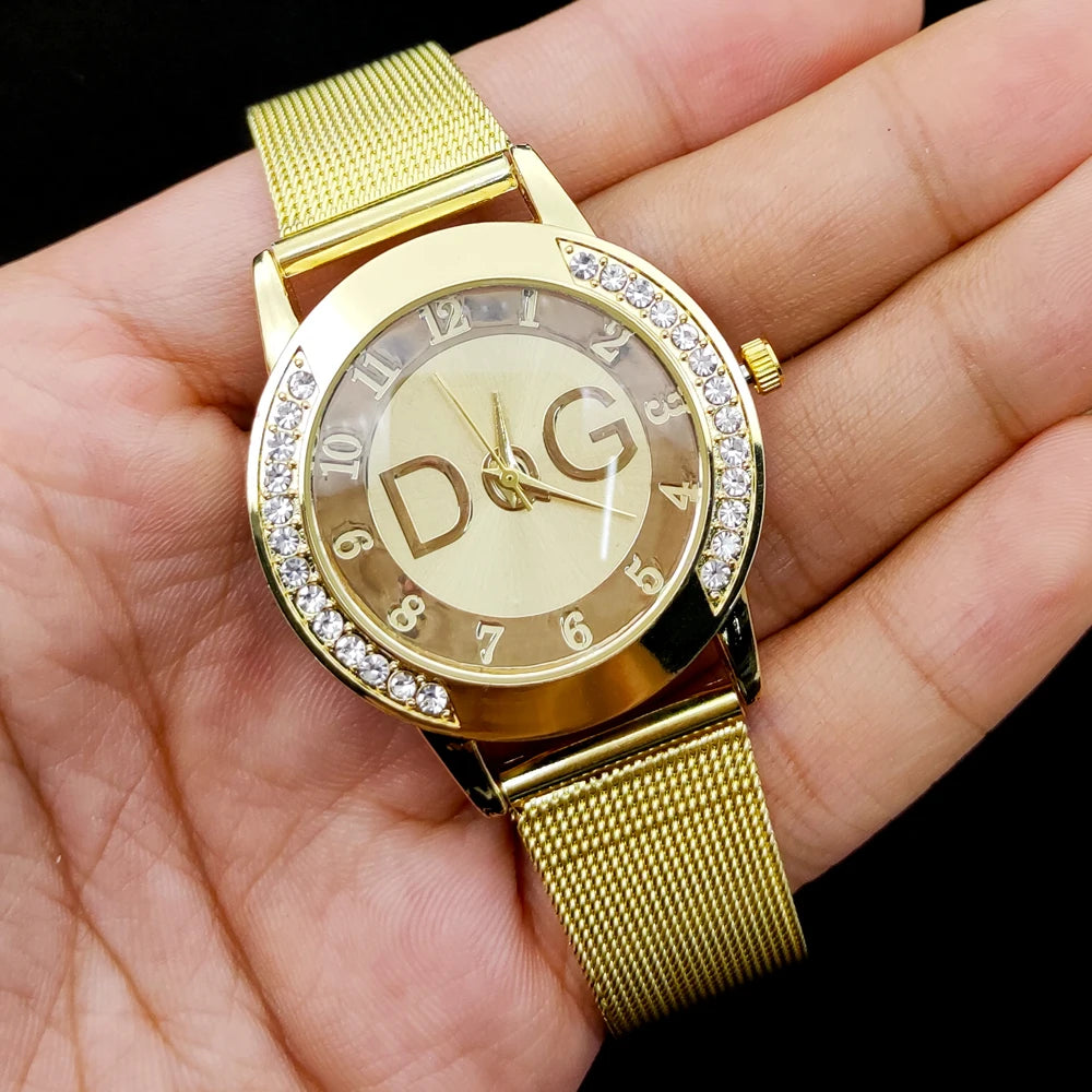 2022 Hot Sale European Fashion Watch Women Luxury Brand DQG Quartz Watch Reloj Mujer Casual Stainless Steel Ladies Clock