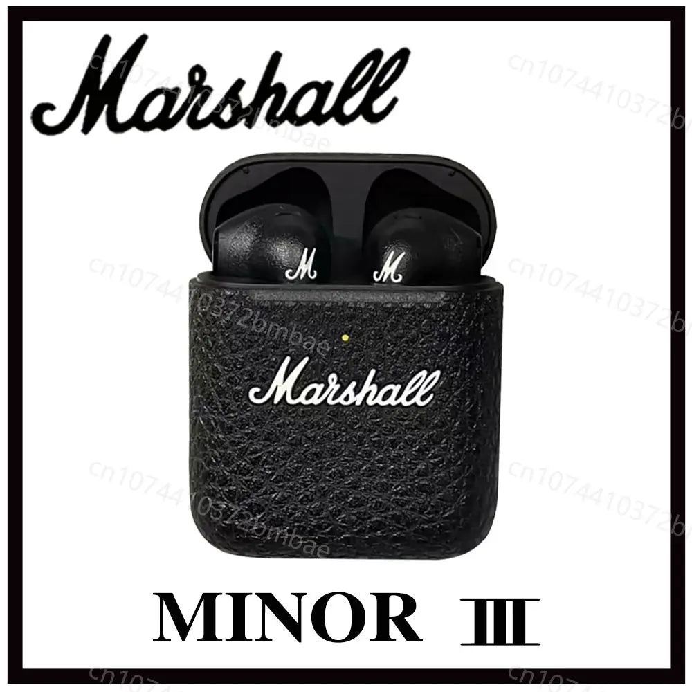 Marshall MINOR III Portable Wireless Headphones HIFI Sound Bluetooth Earphone with Charging Case Sport Semi-In-Ear Headphone