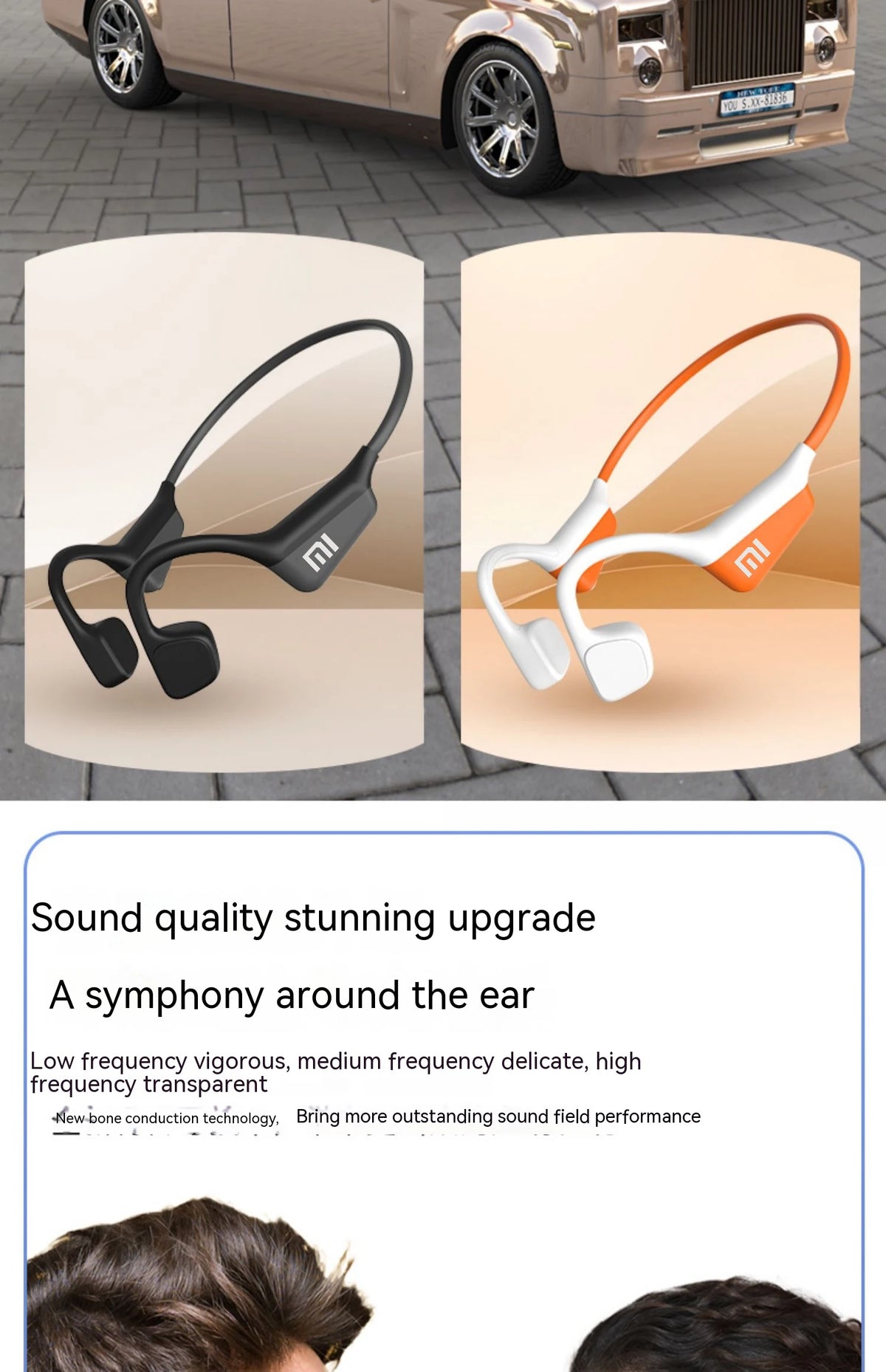 Xiaomi A20 Bone Conduction Earbud Wireless Headphones Compatible Bluetooth Earphone TWS with Mic Swimming Sports Wear Headset