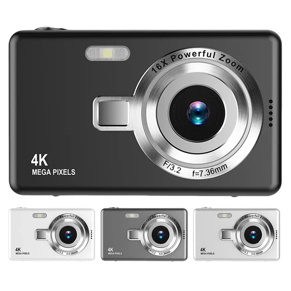 HD 1080P Portable Vlogging Camera 16X Zoom Autofocus Vlogging Camera Anti-Shake 2.4 Inch IPS Screen for Kid Adult Photography