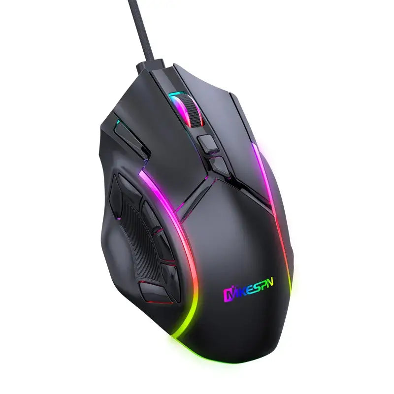 12800DPI Free Weight Macro RGB Gaming Mouse 12 Programmable Keys Game Mouse RGB Light Max to 6 levels For pc mac gun PUBG Laptop