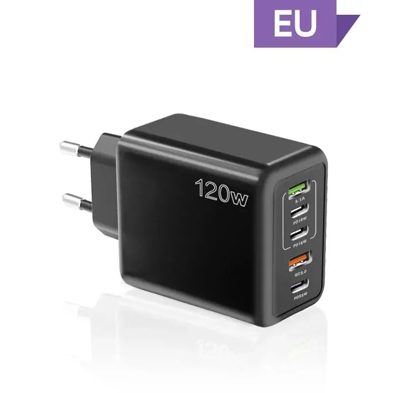 Xiaomi 120W Schnellladeadapter für Telefone mit mehreren 5 Anschlüssen, USB C, PD-Schnittstelle, Schnellladeadapter für iPhone, Xiaomi, Samsung