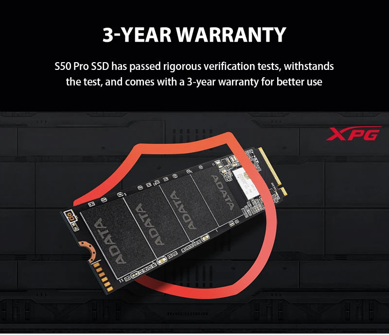 ADATA XPG GAMMIX S50 PRO SSD NVMe M2 PCIe Gen4x4 M.2 2280 Solid State Drive 500G 1TB Internal Hard disk 3D NAND Flash Hard Drive