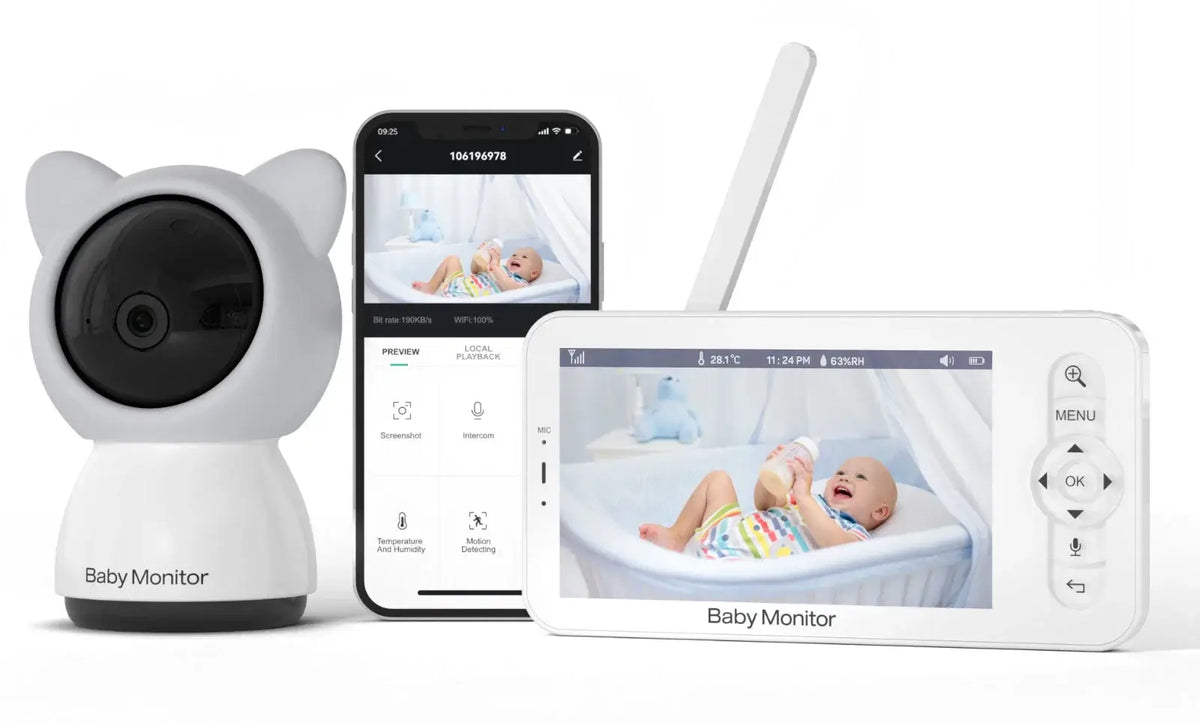 Wifi Baby Monitor Babyphone Video Baby Kamera Bebe Nanny HD 5 Inch LCD Handy APP Steuerung PTZ Lullabies Für Neue geboren