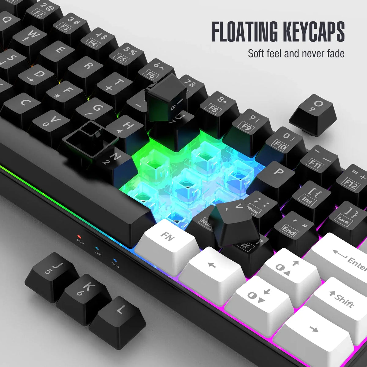 60% wired gaming keyboard, RGB backlight ultra compact mini keyboard, waterproof small compact 61 key keyboard for pc/Mac gamers