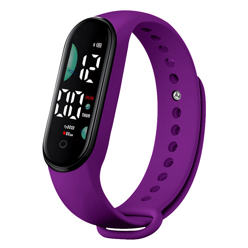 Reloj deportivo electrónico LED digital para mujer, reloj de pulsera de silicona sencillo e informal, resistente al agua