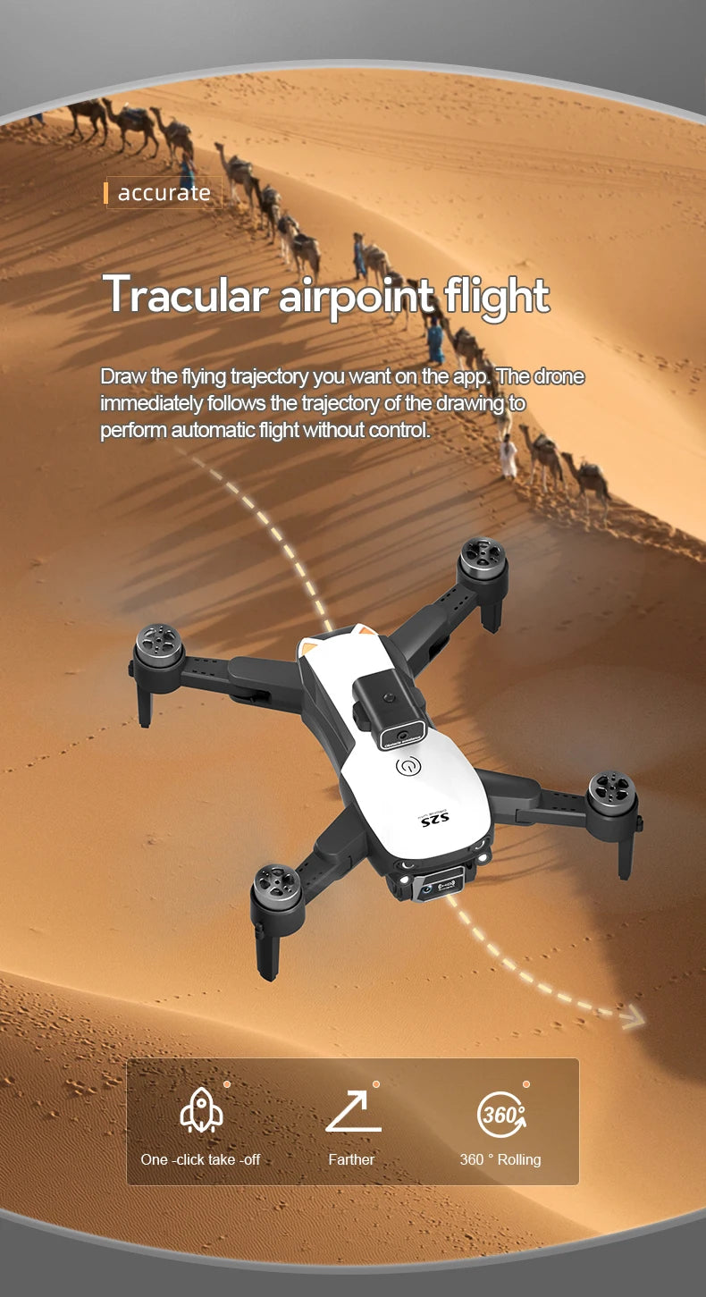 Nuevo mini dron S2S profesional con cámara HD de 8K, vuelo en 25 minutos, evitación de obstáculos, cuadricóptero plegable sin escobillas, flujo óptico, dron RC